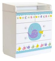 Комод пеленальный Polini kids Simple 1780 Морская история, белый. Фото №1