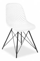 Стул VINCENT (mod. 8001) металл/пластик, 46,5 х 53 х 83,5 см, белый/черный (поставляется по 4 шт)