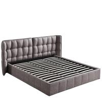 Кровать HUSK 8705 темно-бежевая с ящиком для белья. Фото №1