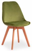 Стул Secret De Maison TULIP SOFT (mod. 74) вельвет/дерево , 54 х 47 х 83 см , зеленый (HLR 54)/натуральный (поставляется по 4 шт). Фото №1