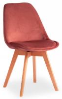 Стул Secret De Maison TULIP SOFT (mod. 74) / / 1 шт. в упаковке вельвет/дерево , 54 х 47 х 83 см , коралловый (HLR 44)/натуральный