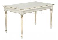 Стол деревянный Леджер слоновая кость / патина золото. Фото №1