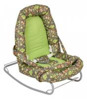 Шезлонг детский Polini kids Веселые животные, зеленый. Фото №1