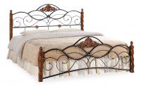 Кровать CANZONA дерево гевея/металл, 180*200 см (King bed), красный дуб/черный фото Кровать CANZONA дерево гевея/металл, 180*200 см (King bed), красный дуб/черный. Фото №1