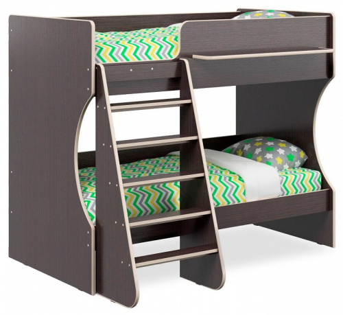 Кровать двухъярусная Р434 Капризун 3, древесина коричневая светлая дуб. Фото №1