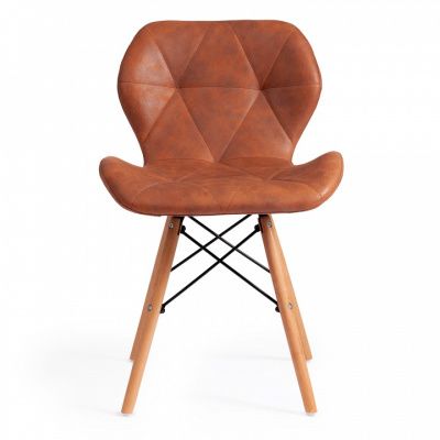 Стул STUTTGART (mod. 74) экокожа/дерево береза/металл, 50 х 47 х 73 см, античный коричневый RH02-13/натуральный (поставляется по 4 шт). Фото