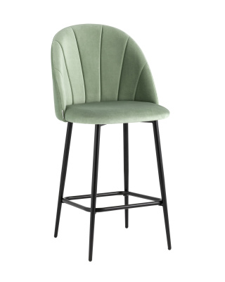 Стул полубарный Логан велюр фисташковый. Фото