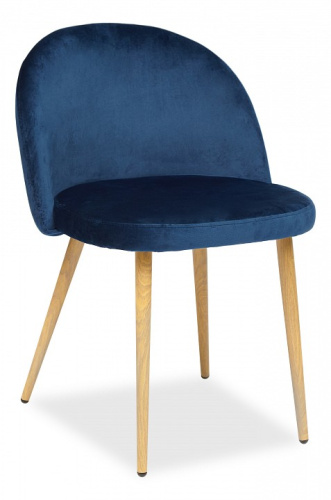 Стул  MELODY (mod. 4997) металл/вельвет, 46 х 47 х 77 х 52 см, темно-синий/натуральное дерево (Поставляется только по 4 шт). Фото №1