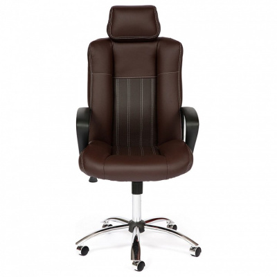 Компьютерное кресло OXFORD хром кож/зам, коричневый/коричневый перфорированный, 36-36/36-36/06 (id:  ). Фото