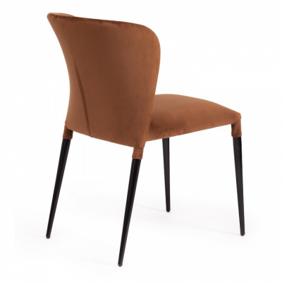 Стул ALVOR (mod. 715) ткань/металл, 48х65х86 см, высота до сиденья 51 см, коричневый barkhat 11/черный (поставляется по 4 шт). Фото №2