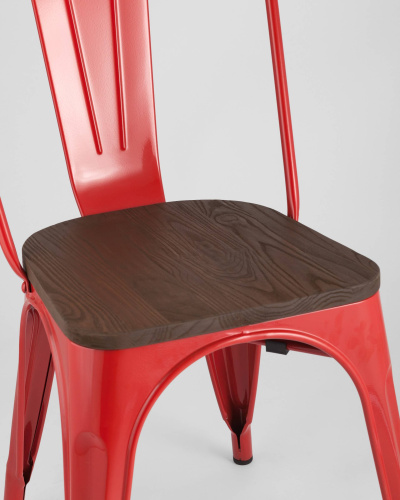 Стул TOLIX WOOD красный глянцевый фото Стул TOLIX WOOD красный глянцевый. Фото №10