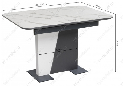 Стол Кларк графит / белый фото Стол Кларк графит / белый. Фото №2