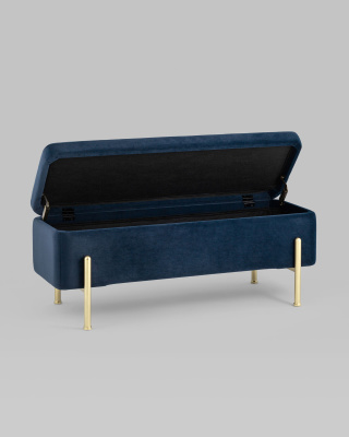 Банкетка Болейн с ящиком велюр синий фото Банкетка Болейн с ящиком велюр синий. Фото №5