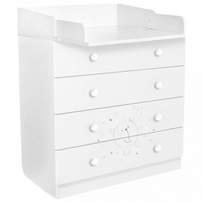 Комод пеленальный Polini kids French 1580 Teddy, белый. Фото