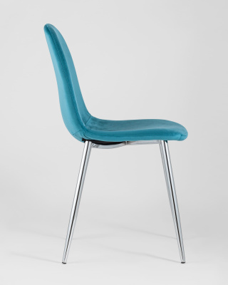 Стул Валенсия велюр темно-бирюзовый хромированные ножки. Фото №4