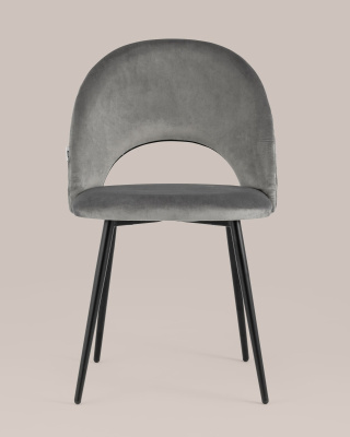 Стул Меган велюр с ромбами серый. Фото №5