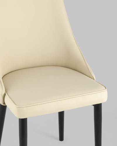Стул Луис экокожа кремовый черные ножки. Фото №8
