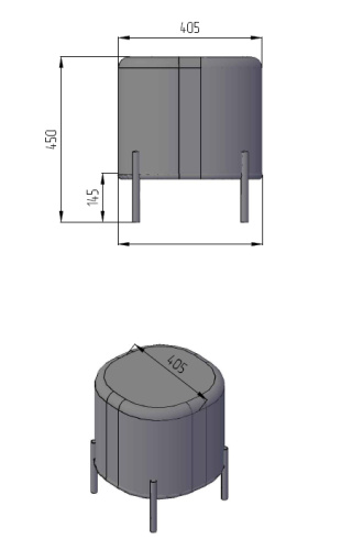 Пуф малый Gawaii Тем серый. Фото №3