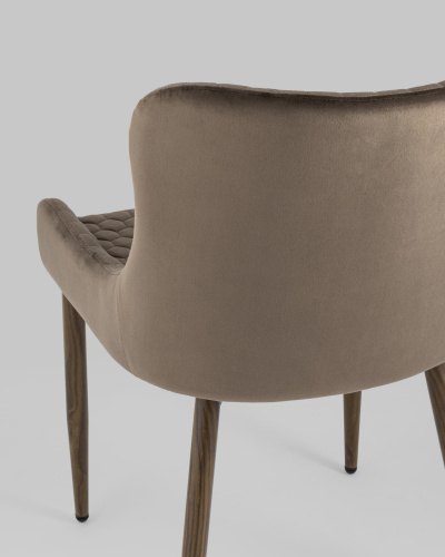 Стул Ститч Хани велюр коричневый ножки дерево фото Стул Ститч Хани велюр коричневый ножки дерево. Фото №8