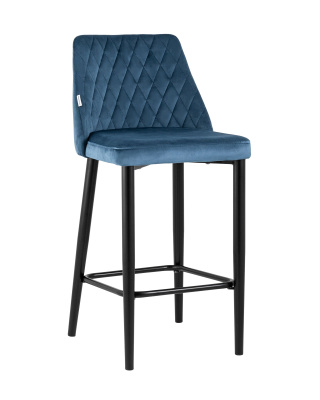 Стул полубарный Диего велюр пыльно-синий. Фото