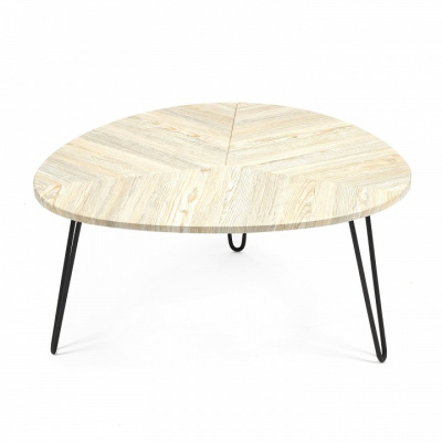 Стол журнальный WEBSTER МДФ/металл, 80*75*35,5 см, Скания натуральная (ножки черные). Фото