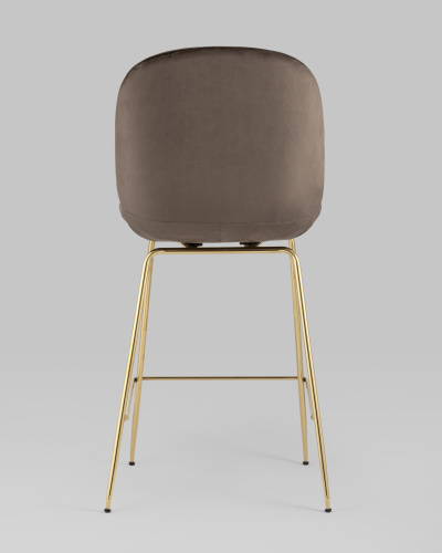 Стул полубарный Beetle со спинкой коричневый. Фото №6