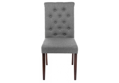 Стул деревянный Amelia dark walnut / fabric grey. Фото