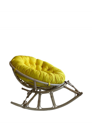 Кресло Папасан-качалка 23/01D с желтой подушкой. Фото №3