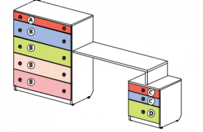 Стол с комодом и опорной тумбой Силуэт. Фото