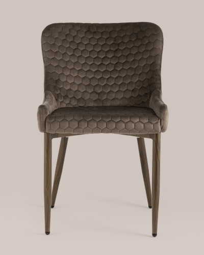 Стул Ститч Хани велюр коричневый ножки дерево фото Стул Ститч Хани велюр коричневый ножки дерево. Фото №5