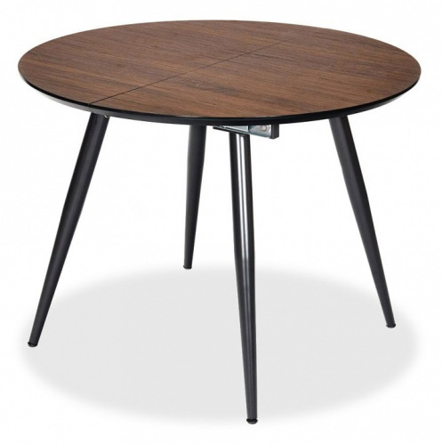 Стол ECLIPSE ( mod. 9005 ) металл/мдф, 100+40x100x76 см, темный орех/черный. Фото №1