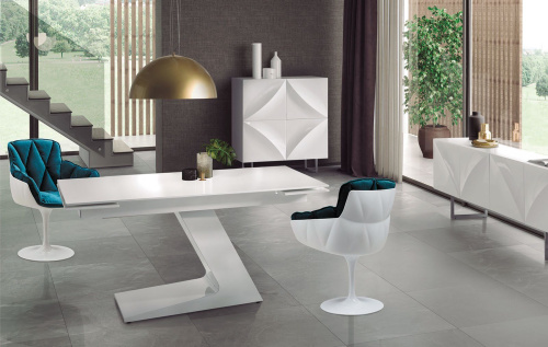 Дизайнерское кресло DC1571D(V2) белый/бирюзовый. Фото №10