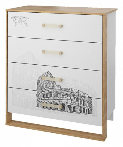 Сити СТЛ.336.04 Комод Бело-серый/Дуб небраска. Фото №1