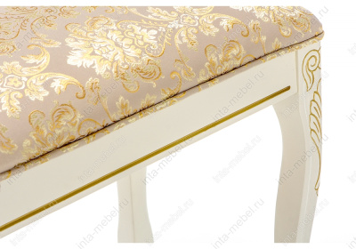 Стул деревянный Валентино патина золото / бежевый. Фото