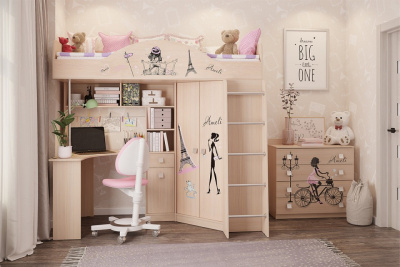 Модульная детская Амели дуб млечный. Фото
