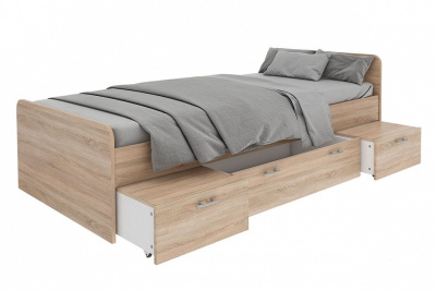 Кровать Боро,древесина коричневая светлая дуб. Фото