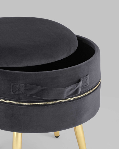 Пуф Тильда велюр антрацит. Фото №7