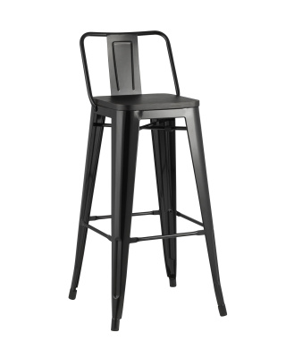 Стул полубарный TOLIX WOOD со спинкой черный глянцевый. Фото №2