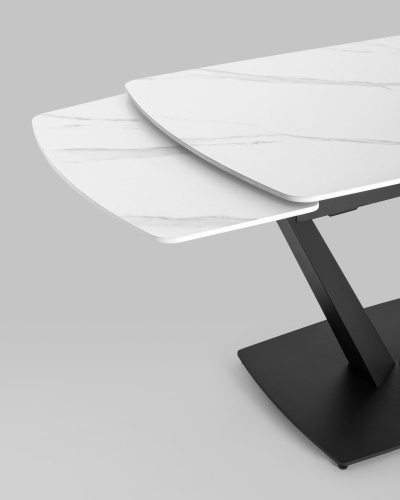 Стол обеденный Клео раскладной 120-180*90 керамика светлая. Фото №7