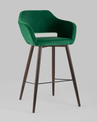 Стул барный Саймон велюр темно-зеленый. Фото №3