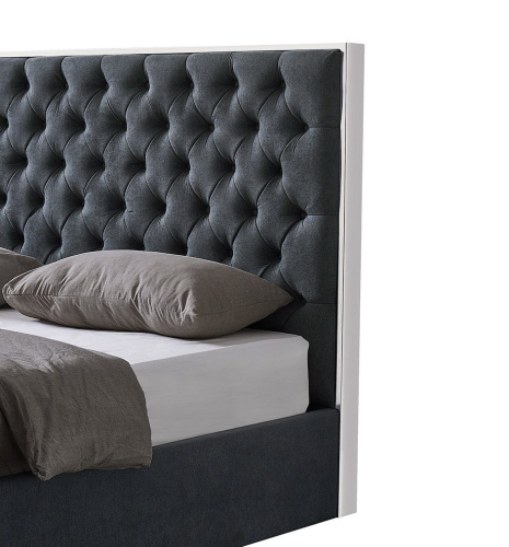 Кровать LBD1704 серая с ящиком для белья. Фото №10