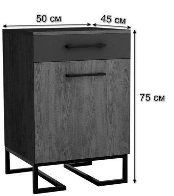 Тумба для обуви с ящиком Loft Дуб табак/Графит. Фото