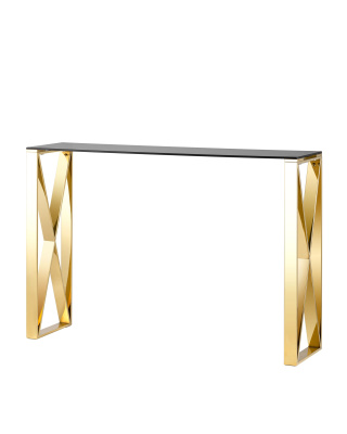 Консоль КРОСС 115*30 золото стекло smoke фото Консоль КРОСС 115*30 золото стекло smoke. Фото №2