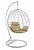 Кресло подвесное (mod. SC-003) с подушкой Металл/Искусственный ротанг, стойка: 105х105х195 см, корзина: 105х68х118 см, стойка:белый,корзина: