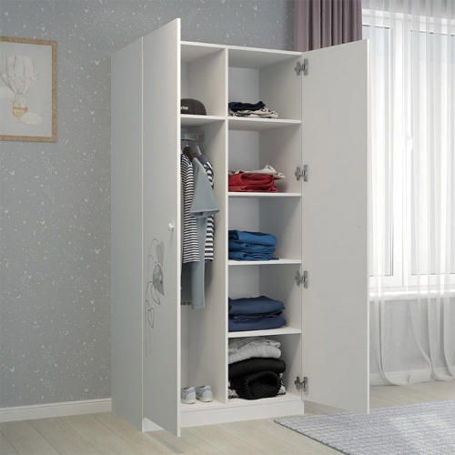 Шкаф платяной Polini kids French 1230 Amis, белый фото Шкаф платяной Polini kids French 1230 Amis, белый. Фото №5