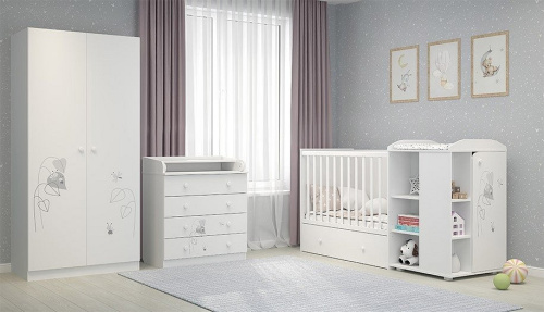 Шкаф платяной Polini kids French 1230 Amis, белый фото Шкаф платяной Polini kids French 1230 Amis, белый. Фото №6