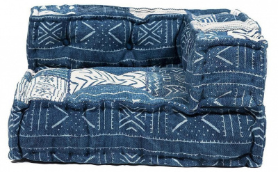 Модуль мягкий угловой  Secret De Maison BASKO (mod. 10092) cotton Kilim, 80х80х43см, синий фото Модуль мягкий угловой  Secret De Maison BASKO (mod. 10092) cotton Kilim, 80х80х43см, синий. Фото №2