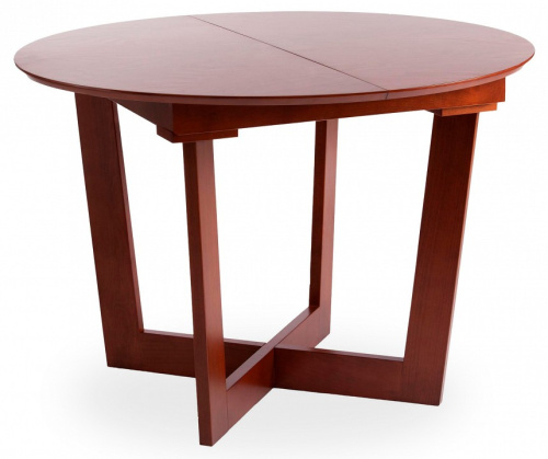 Стол круглый раскладной BORNEO (Борнео) основание бук, столешница мдф, 110x75x110+40см, Коричневый. Фото №1