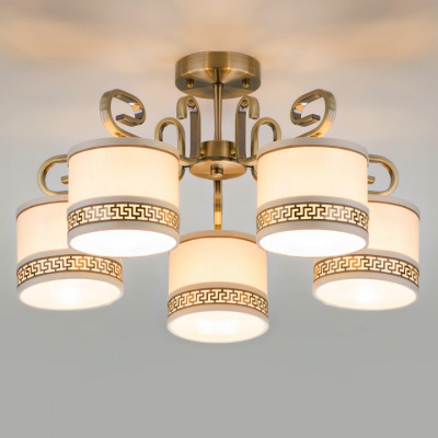 Потолочная люстра Eurosvet Frangia 60086/5 античная бронза фото Потолочная люстра Eurosvet Frangia 60086/5 античная бронза. Фото №2