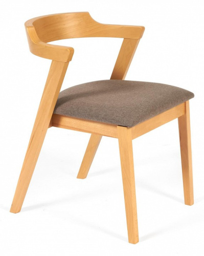 Стул мягкое сидение VERSA (Верса)  каркас бук, сиденье ткань, 54,5*56*74см, Натуральный + Коричневый   (поставляется по 2 шт). Фото №1